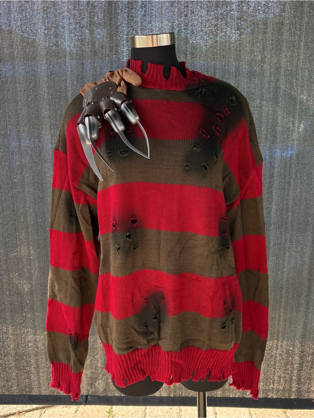 Rubies Freddy Krueger Sweater and claw glove set Adult Medium